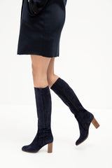 Bianca Buccheri Eleonora Navy Suede Boots